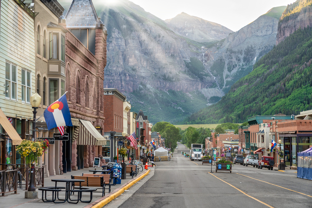 Telluride Main Street in the Summer