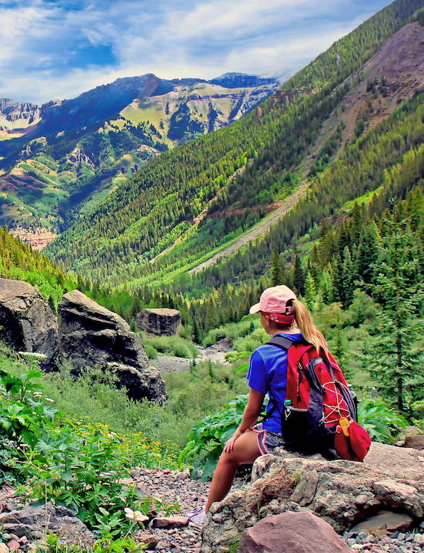 Girl hiking in Telluride