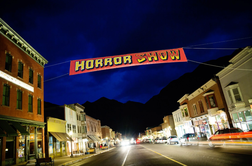 Telluride gondola and downtown views during fall