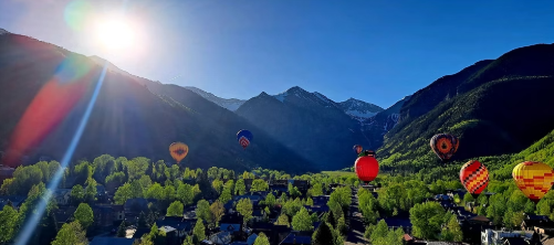 Hot air balloons over Telluride